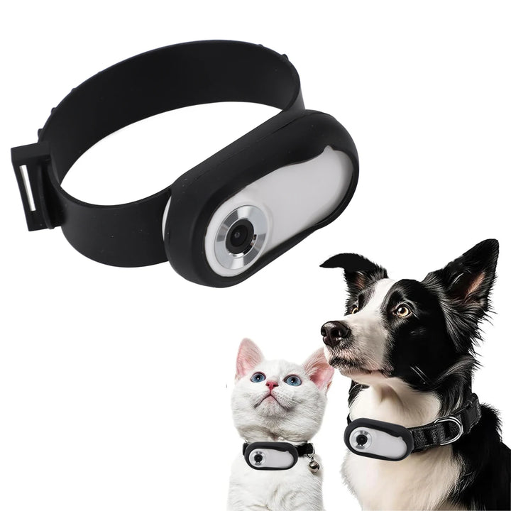 Cámara para collar de mascotas, recargable por USB, pantalla LCD HD 1080P, ligera, compatible con funciones de video y fotografía para gatos.